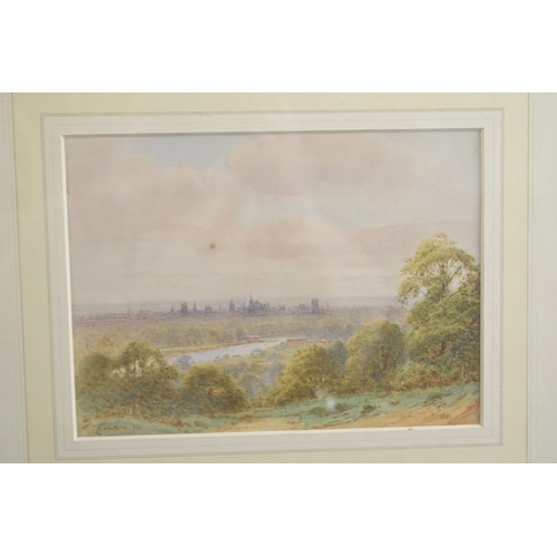 138 - ALLAN Views on the Thames, including a possibly distant Oxford, set of three watercolours, signed, 6... 