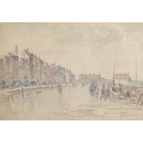 140 - SIDNEY CAUSER (BRITISH 1876-1958) 'Showery day at Deal' and 'Morning at Menton' Two pencil and water... 