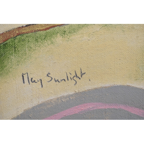 182 - MARTIN BRADLEY (BORN 1931) Abstract colour composition, inscribed 'May Sunlight', oil on canvas, sig... 