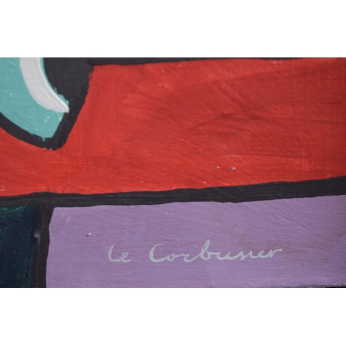 236 - AFTER LE CORBUSIER Abstract shapes, oil on canvas, bears signature, 19