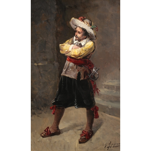 263 - GEORGE APPERT (FRENCH 1850-1934) A full length portrait of a cavalier, oil on canvas, signed, 24