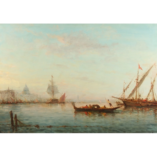 268 - EARLY 20TH CENTURY CONTINENTAL SCHOOL Boats and gondolas on the Grand Canal, Venice. Oil on canvas, ... 