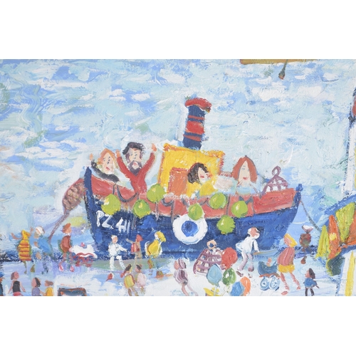 272 - SIMEON STAFFORD (b,1956) 'Fair on the Prom, Penzance', oil on canvas, signed, 39.5