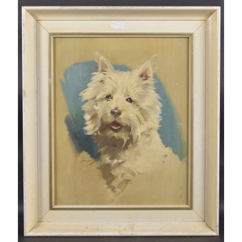 289 - LAMBERT Portrait of a West Highland White Terrier, oil on board, signed 17