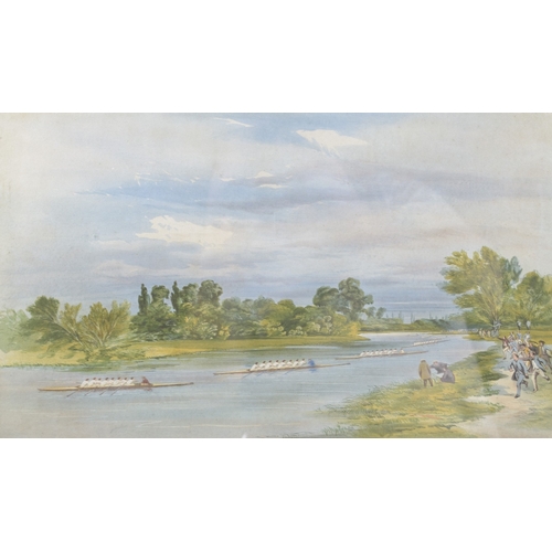 72 - AFTER GEORGE HOWSE (1880-1860) Eights rowing races on the Thames in Oxford, 'The Race' and 'The Star... 