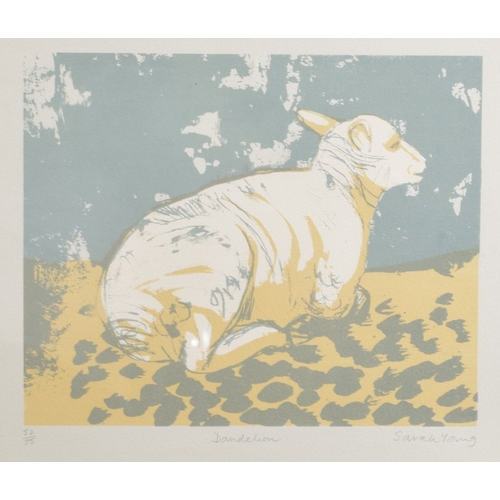 74 - SARAH YOUNG (CONTEMPORARY BRITISH) Sheep, 'Dandelion' and 'Sweet Briar' pair of limited edition scre... 