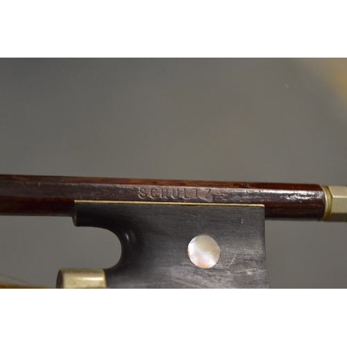 641 - A violin or cello bow stamped Schultz.