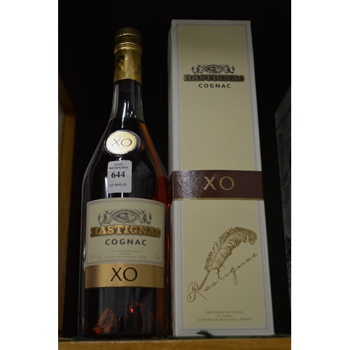 644 - A bottle of Rastignac cognac XO.