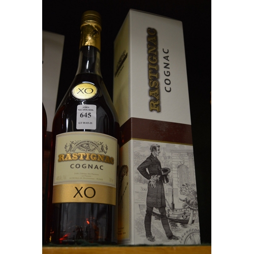 645 - A bottle of Rastignac cognac XO.