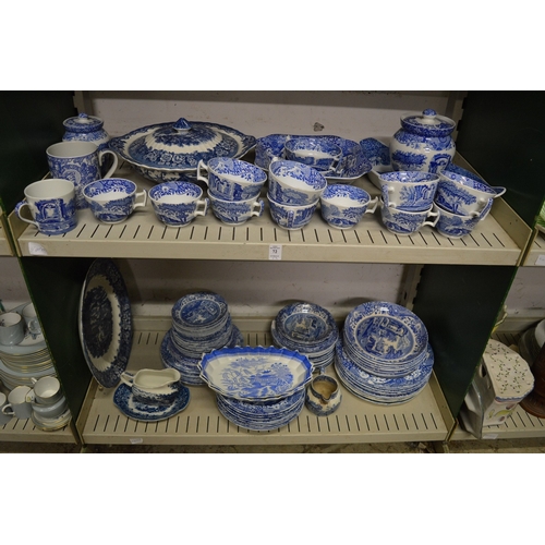 72 - A quantity of Spode Italian pattern blue and white china etc.