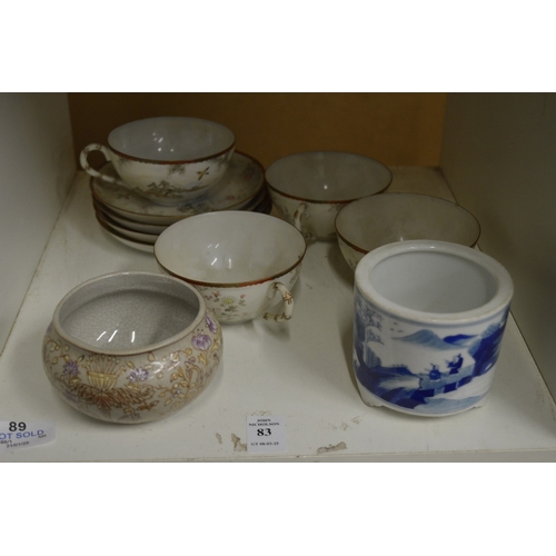 83 - Japanese eggshell porcelain and other items.