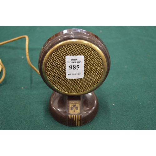 985 - An early Bakelite microphone.