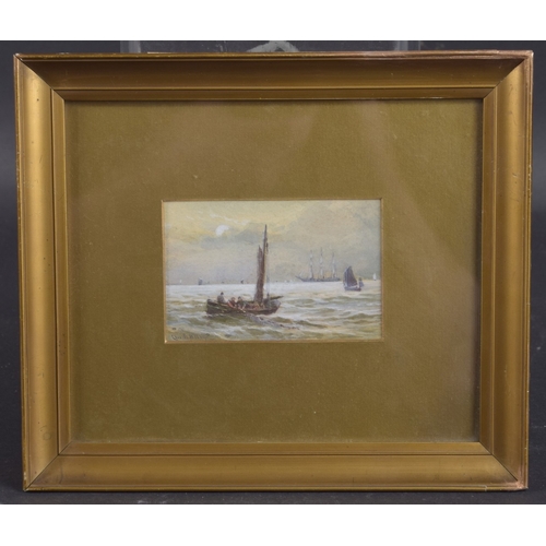 103 - CHARLES FREDERICK ALLBON (1856-1926) Fishing boats at sea, watercolour, signed, 3