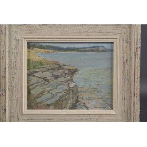 143 - EVAN WEEKES MACDONALD (CANADIAN 1905-1972) 'Shoreline on the Bruce peninsula, Georgian Bay' oil on b... 