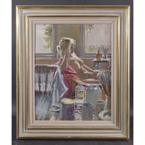 145 - ROY PETTITT (b.1935) 'Debbie in the Studio' oil on canvas, signed and dated '93 19.25