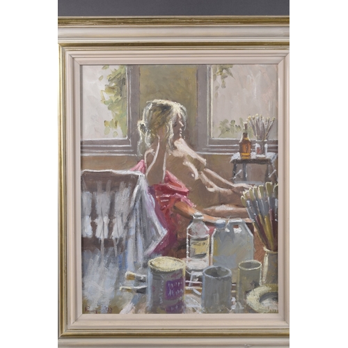 145 - ROY PETTITT (b.1935) 'Debbie in the Studio' oil on canvas, signed and dated '93 19.25