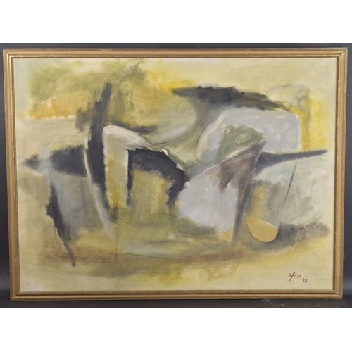 158 - ATTRIBUTED TO AFRO BASALDELLA (1912-1976) Abstract compostion, oil on canvas signed Afro and dated '... 