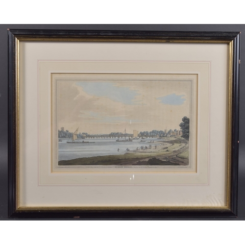 19 - AFTER J FARINGTON RA 'Putney Bridge' hand coloured aquatint, published by John Boydell from 'History... 