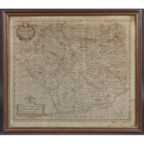 2 - ROBERT MORDEN (1650-1703) 18th century map of Leicestershire, 15.25