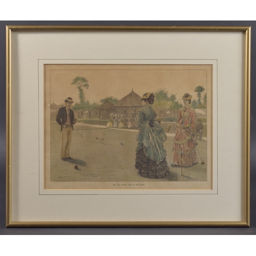 21 - ARTHUR HOPKINS (1848-1930) 'The Last Croquet Game of the Season' coloured print with annotation 9.5