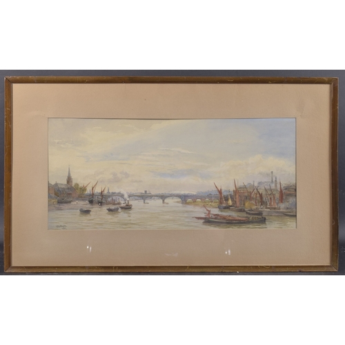 40 - HUBERT JAMES MEDLYCOTT (1841-1920) 'Battersea' View of the River Thames, London watercolour, signed,... 