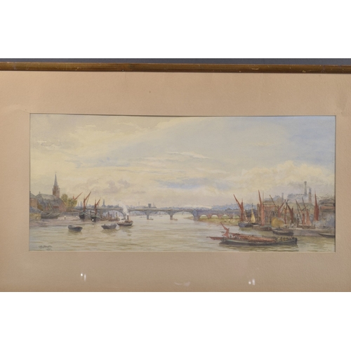 40 - HUBERT JAMES MEDLYCOTT (1841-1920) 'Battersea' View of the River Thames, London watercolour, signed,... 