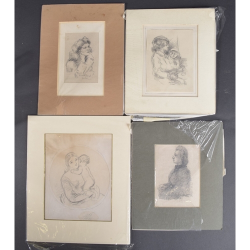 56 - EDWARD CHARLES PRUST (1891-1978) Three studies of women, pencil sketches, signed and dated, 1936 and... 