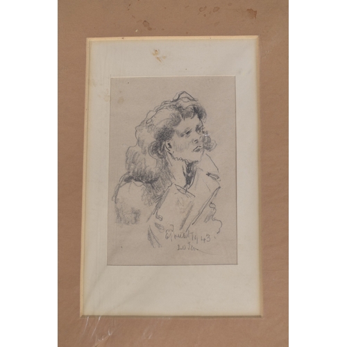 56 - EDWARD CHARLES PRUST (1891-1978) Three studies of women, pencil sketches, signed and dated, 1936 and... 