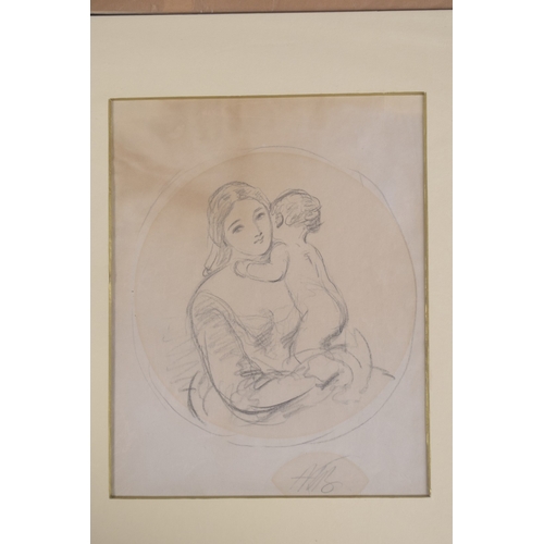 56 - EDWARD CHARLES PRUST (1891-1978) Three studies of women, pencil sketches, signed and dated, 1936 and... 