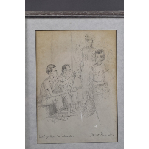 60 - JULIET PANNETT (1911-2005) 'Pearl Pedlars in Manila' pencil drawing, annotated and signed, 12.5