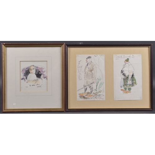 82 - TIM BULMER (20TH CENTURY) 'At peace with a brandy', watercolour, signed, 5.25