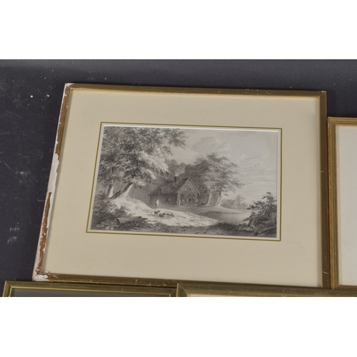 85 - ENGLISH SCHOOL (19TH CENTURY) A group of five 19th century drawings of country scenes and views, by ... 