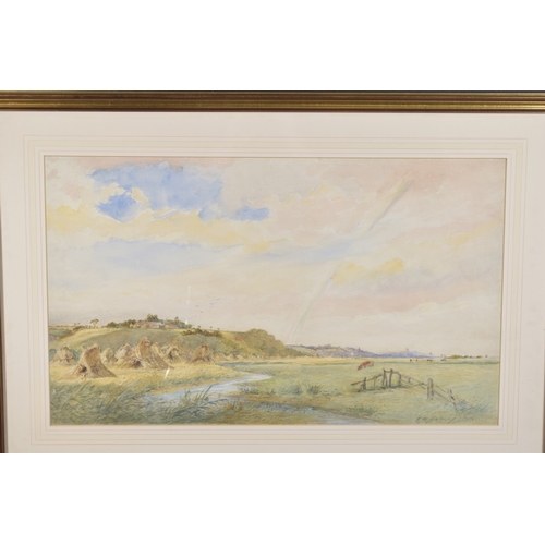 87 - CHARLES EDWARD HOLLOWAY (1838-1837) 'Rye from Winchelsea' watercolour, signed and dated 1880, 16