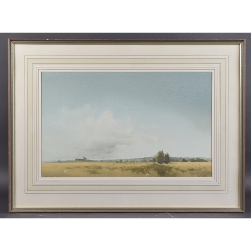 90 - WILLIAM H NORTH (20TH CENTURY) 'Summer at Otmoor' watercolour, signed and dated 1986, artists label ... 