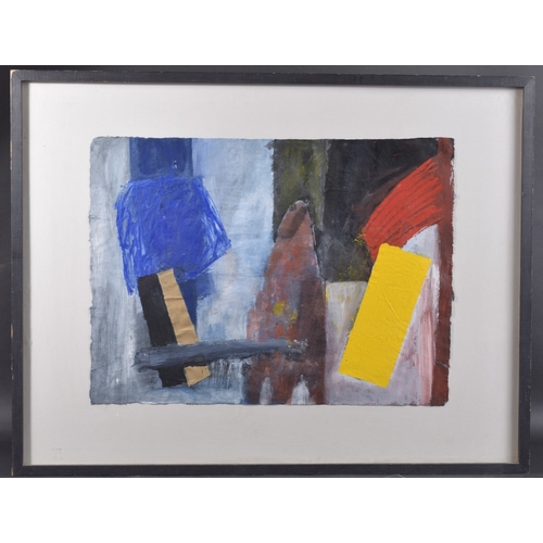 91 - SIMON JAMES (20TH CENTURY) 'Untitled' Abstract, gouache and acrylic on paper, signed, artists labels... 