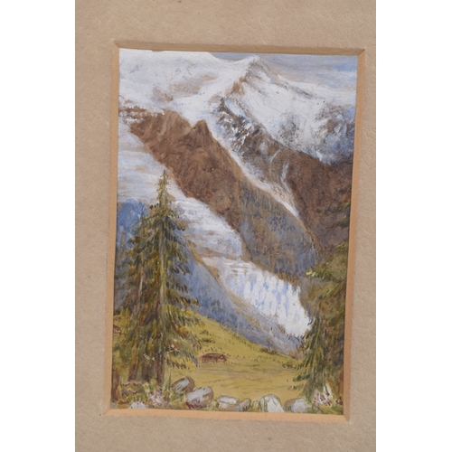 97 - CONTINENTAL SCHOOL (19TH CENTURY) Alpine scene, watercolour and gouache, indistinctly inscribed vers... 