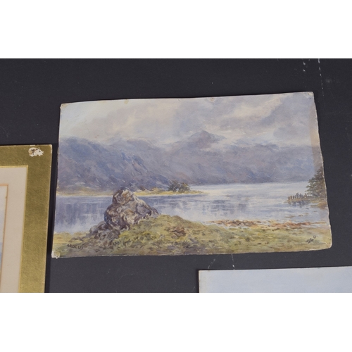 99 - DAVID GOULD (1871-1952) Lakeside view, watercolour, signed, 7.25