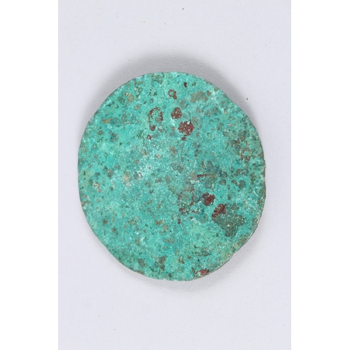 136 - A BRONZE ARCHAIC CIRCULAR MIRROR. 3ins.