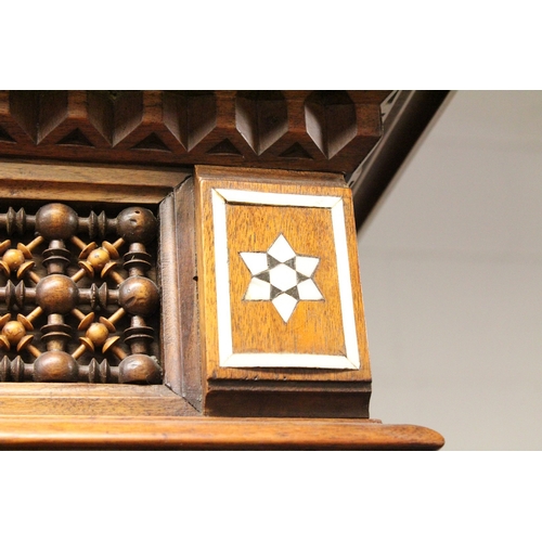 59 - AN IMPRESSIVE ITALIAN OR EGYPTIAN MOTHER-OF-PEARL INLAID HARDWOOD ORIENTAL CUPBOARD in the style of ... 