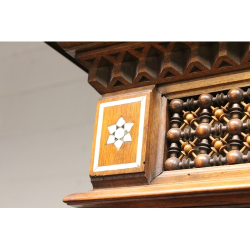 59 - AN IMPRESSIVE ITALIAN OR EGYPTIAN MOTHER-OF-PEARL INLAID HARDWOOD ORIENTAL CUPBOARD in the style of ... 