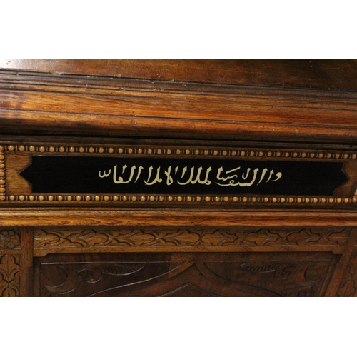 59 - AN IMPRESSIVE ITALIAN OR EGYPTIAN MOTHER-OF-PEARL INLAID HARDWOOD ORIENTAL CUPBOARD in the style of ... 