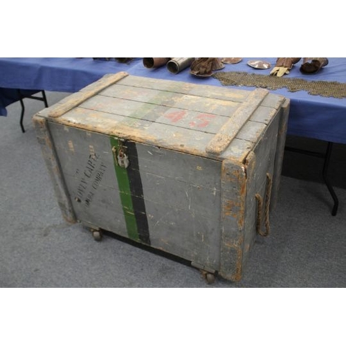 63 - THE PAINTED D'OYLY CARTE PINE TRUNK, the top with named inscription Princess Ida. 110cms long x 70cm... 