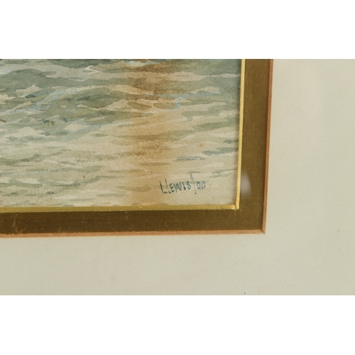 76 - LENNARD LEWIS (1826-1913) 'St Andrew's H.B' Coastal view with cliffs and harbour, watercolour, signe... 