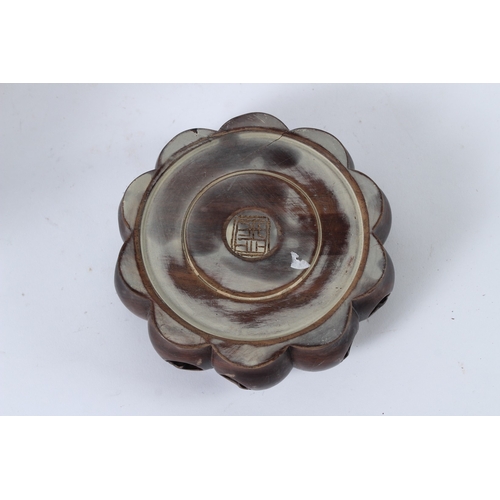 110 - A FINE CHINESE DUCAI VASE with hardwood stand. 36cms high.