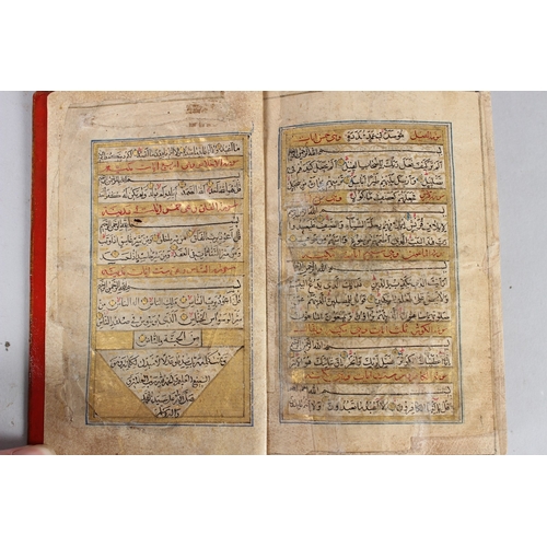 132 - A SMALL QAJAR QURAN 19TH CENTURY IRAN. 15cms long x 9cmswide x 2cms deep with nice painted lacquer b... 