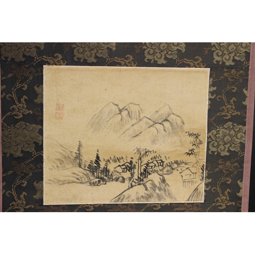 184 - A JAPANESE SCROLL, TOYOHIKO 1773-1845. Image 17cms x 21cms, in a wooden box. PROVENANCE:Christies 10... 
