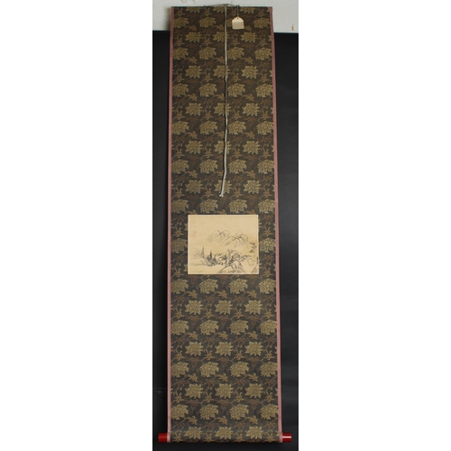 184 - A JAPANESE SCROLL, TOYOHIKO 1773-1845. Image 17cms x 21cms, in a wooden box. PROVENANCE:Christies 10... 