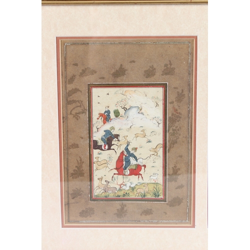 240 - A PAIR OF EARLY 20TH CENTURY PERSIAN PAINTINGS signed by Imami. Each 22cms x 14cms.