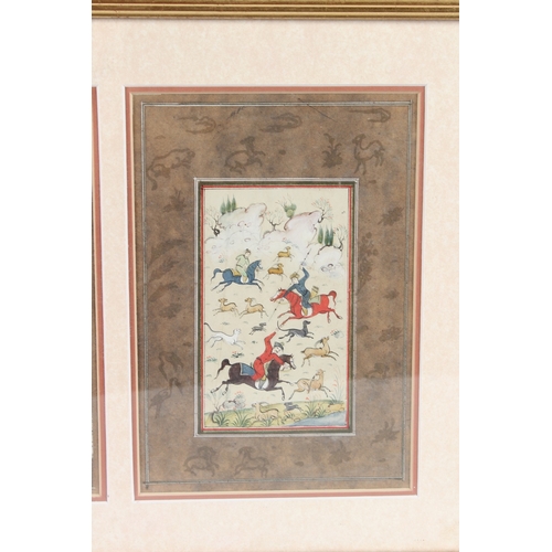 240 - A PAIR OF EARLY 20TH CENTURY PERSIAN PAINTINGS signed by Imami. Each 22cms x 14cms.