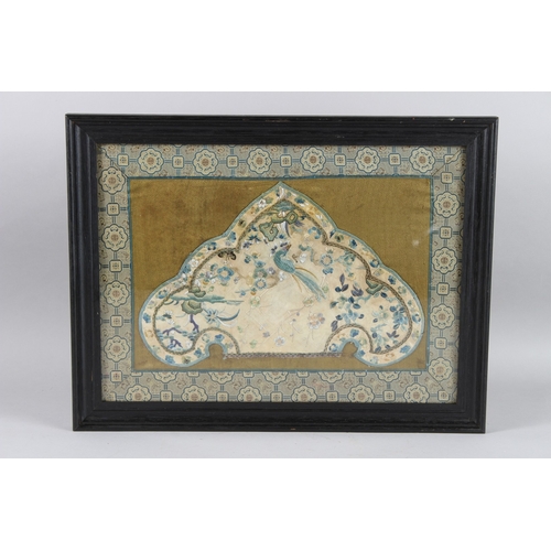 69 - A GOOD CHINESE SILK WORK PICTURE. 32cms x 40cms.